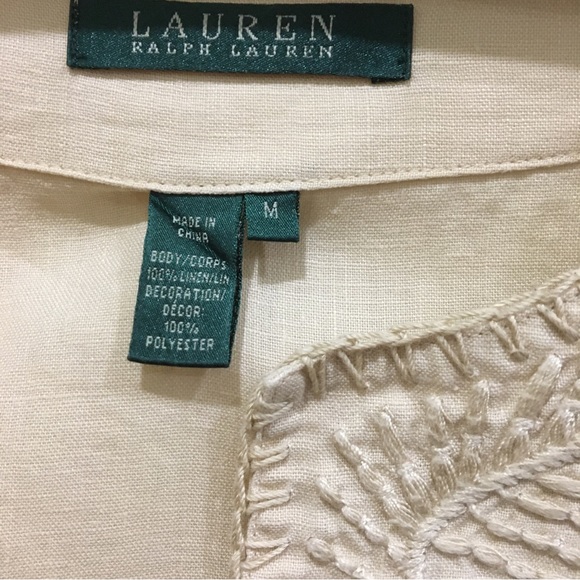 Ralph Lauren green label cream embroidered shirt - Picture 5 of 14